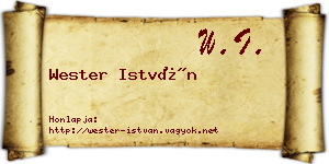 Wester István névjegykártya